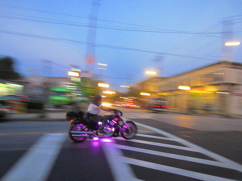 purple lights motorcycle