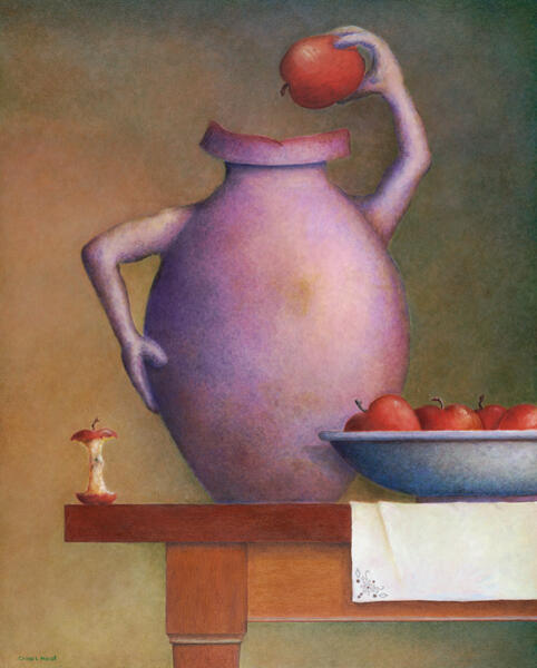 Still Life Vase & Apples