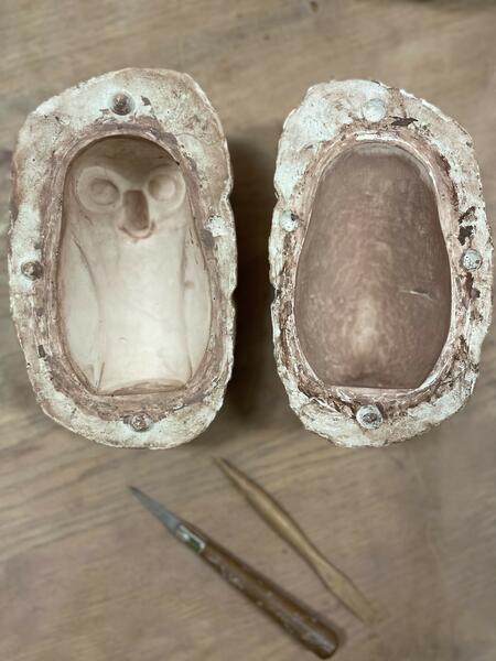 Owl Flute plaster mold