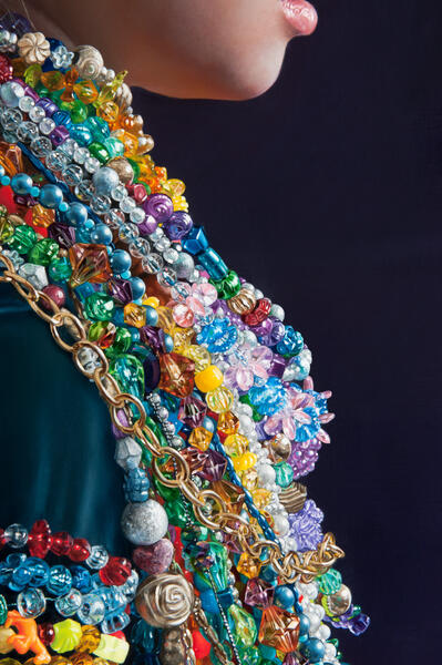 A Young Lady Adorned with Beads - detail 3