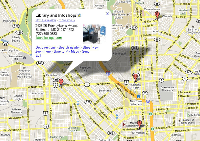 Map of 24 hour libraries