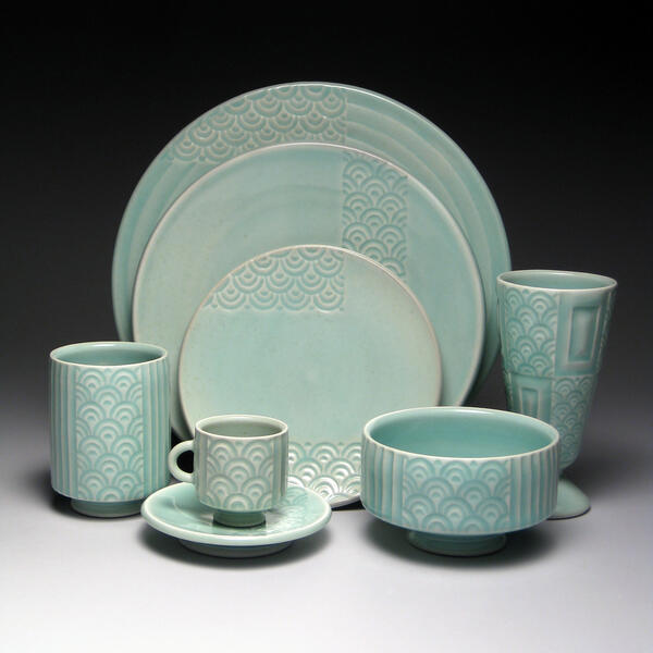 collection of tableware