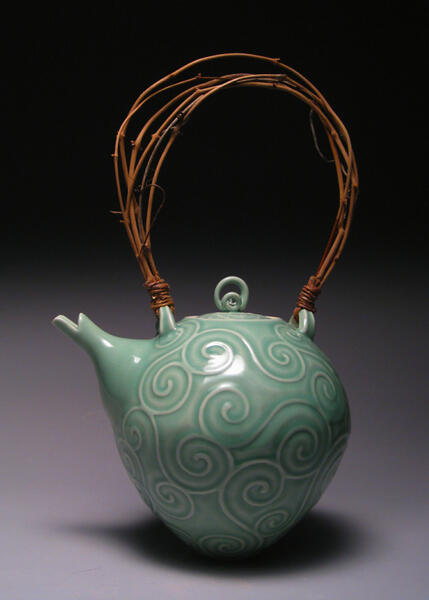 teapot - karakusa with vine handle