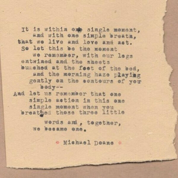 Typewriter Poem by Michael Doane