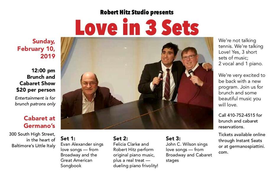Love in 3 Sets was a Valentine's show at Germano's Cabaret